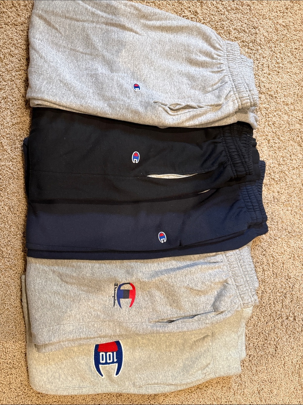 Champion Cozy Elastic-Waist Sweatpants - Grey, Black, Navy (5 pairs)